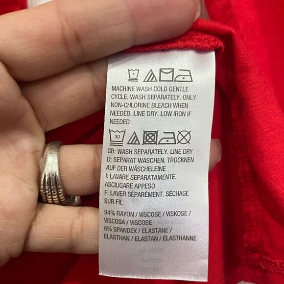 Joan Rivers layered style asymmetrical red tunic size XS fits like an S - Picture 6 of 6